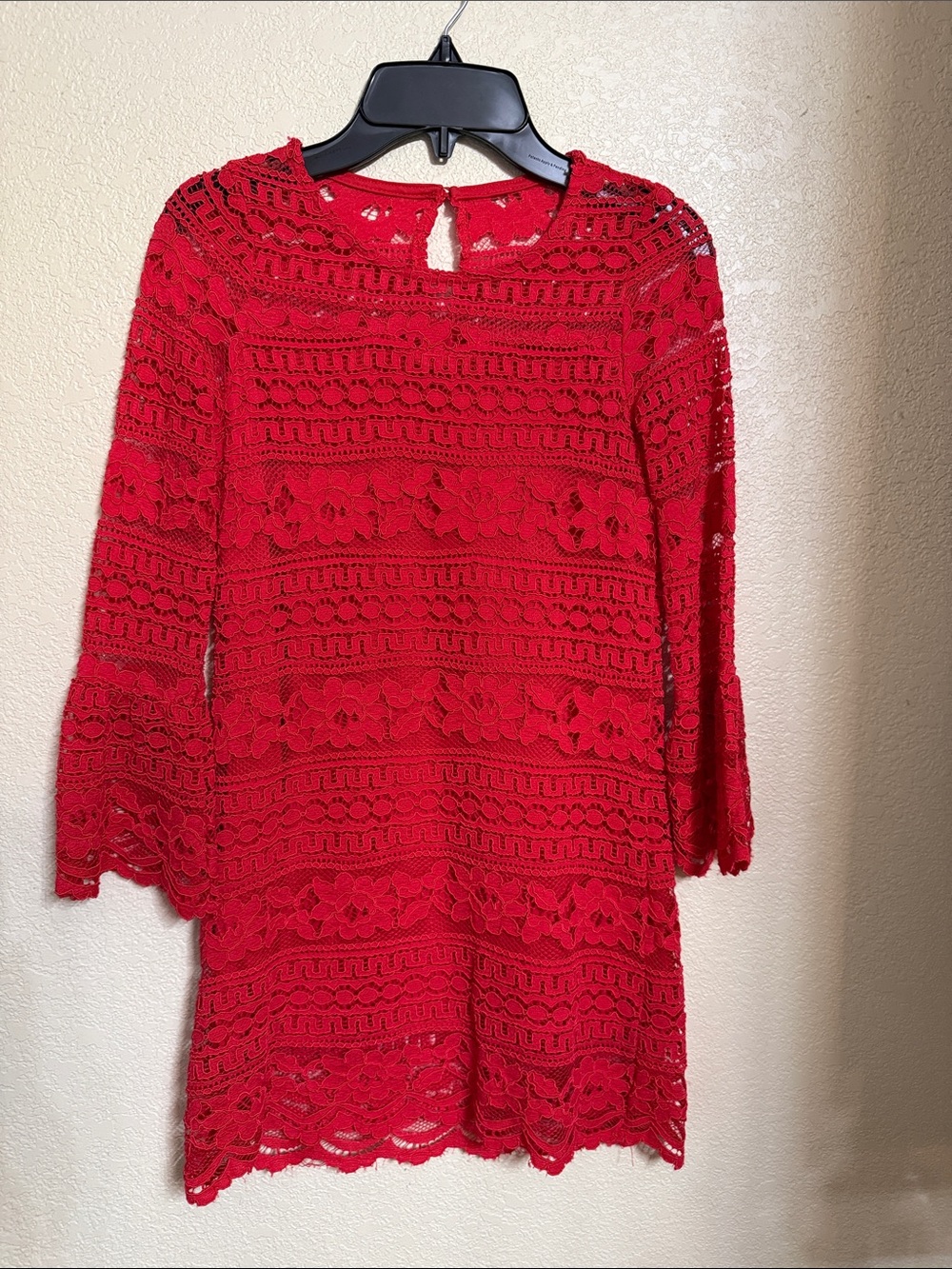 Rare Editions Red Lace Shift Dress